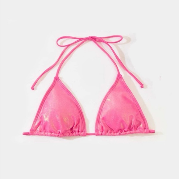 Metallic Swim Triangle Bikini Top - Picture 1 of 3